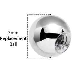 16G Black Gem 3mm Replacement Ball End