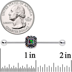 14G Vitrail Gem Royal Seal Industrial Barbell 38mm