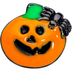 16G 1/4 Gold Tone Spider Pumpkin Halloween Cartilage Tragus