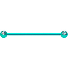 14G Green Beer St Patricks Day Industrial Barbell Set of 2 38mm