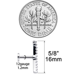 16G 1/4 Clear CZ Gem Curve Internal Thread Labret Monroe Tragus