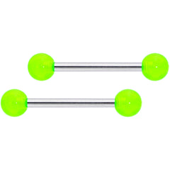 14G 9/16 Green Leprechaun St Patricks Day Nipple Ring Set of 4