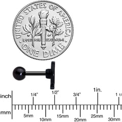 16G 1/4 Black White Calavera Sugar Skull Cartilage Tragus