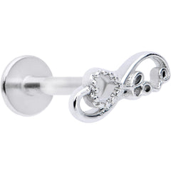 16G 5/16 Infinity Heart Valentines Day Labret Monroe Tragus