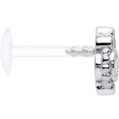 16G 5/16 Clear Gem Flexible Bioplast Teardrop Labret Monroe Tragus