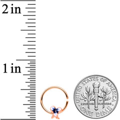18G 3/8 Rose Gold Tone Tropical Flower Closure Ring