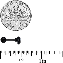 16G 1/4 Black White Formal Bow Cartilage Tragus Earring