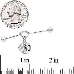 14G Clear Gem Classic Clover Dangle Project Bar 38mm