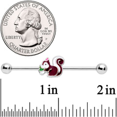 14G Snacking Squirrel Industrial Barbell 38mm