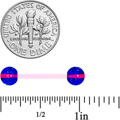 Purple Blue UV Glow Flexible Acrylic Barbell Tongue Ring