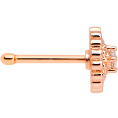 20G 5/16 Clear CZ Gem Rose Gold Tone Heart Love Nose Bone