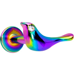 16G 1/4 Clear Gem Rainbow Bird Labret Monroe Tragus
