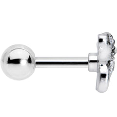 16G 1/4 Clear Black Gem Shark Cartilage Tragus Earring