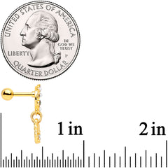 16G 1/4 Aurora CZ Gold Tone Dreamcatcher Feather Dangle Cartilage