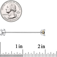 14G Yellow Gem Teddy Bear Industrial Barbell 38mm