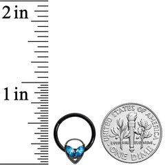16G 3/8 Aqua Gem Black Hollow Alien Septum Ring