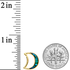 16G 3/8 Gold Tone Moon Sea Left Ear Closure Ring