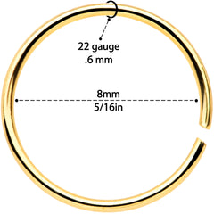 22G 5/16 Gold Tone Anodized Seamless Circular Ring Set of 12