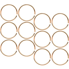 22G 5/16 Rose Gold Tone Anodized Seamless Circular Ring Set of 12