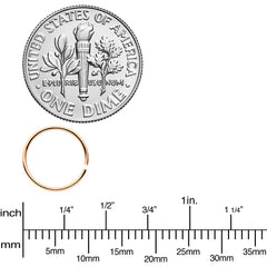22G 5/16 Rose Gold Tone Anodized Seamless Circular Ring Set of 12