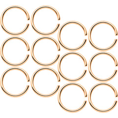 18G 5/16 Rose Gold Tone Anodized Seamless Circular Ring Set of 12