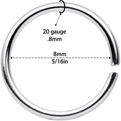 20G 5/16 Steel Gold Tone Anodized Seamless Circular Ring Set of 12
