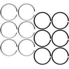22G 5/16 Steel Black Anodized Seamless Circular Ring Set of 12