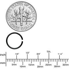 20G 5/16 Steel Black Anodized Seamless Circular Ring Set of 12