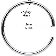 22G 5/16 Steel Rose Gold Tone Anodized Seamless Circular Ring Set of 12
