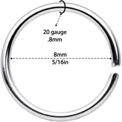 20G 5/16 Steel Rose Gold Tone Anodized Seamless Circular Ring Set of 12