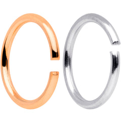 18G 5/16 Steel Rose Gold Tone Anodized Seamless Circular Ring Set of 12