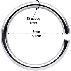 18G 5/16 Steel Rose Gold Tone Anodized Seamless Circular Ring Set of 12