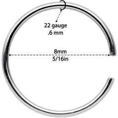 22G 5/16 Steel Rainbow Anodized Seamless Circular Ring Set of 12