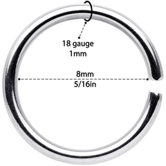 18G 5/16 Blue Anodized Steel Seamless Nose Hoop Set of 12