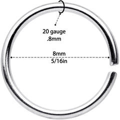 20G 5/16 Black Gold Tone Anodized Seamless Circular Ring Set of 12