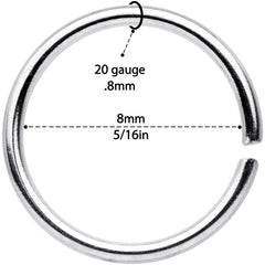 20G 5/16 Gold Tone Rose Gold Tone Anodized Seamless Circular Ring Set of 12