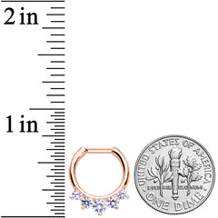 16G 1/4 Clear Gem Rose Gold IP Luxe Cartilage Clicker