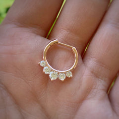 16G 1/4 Clear Gem Rose Gold IP Luxe Cartilage Clicker