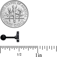 16G 1/4 Black Shark Bite Cartilage Tragus Earring