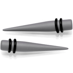 Grey Matte Acrylic Straight Taper Set 2G to 00G