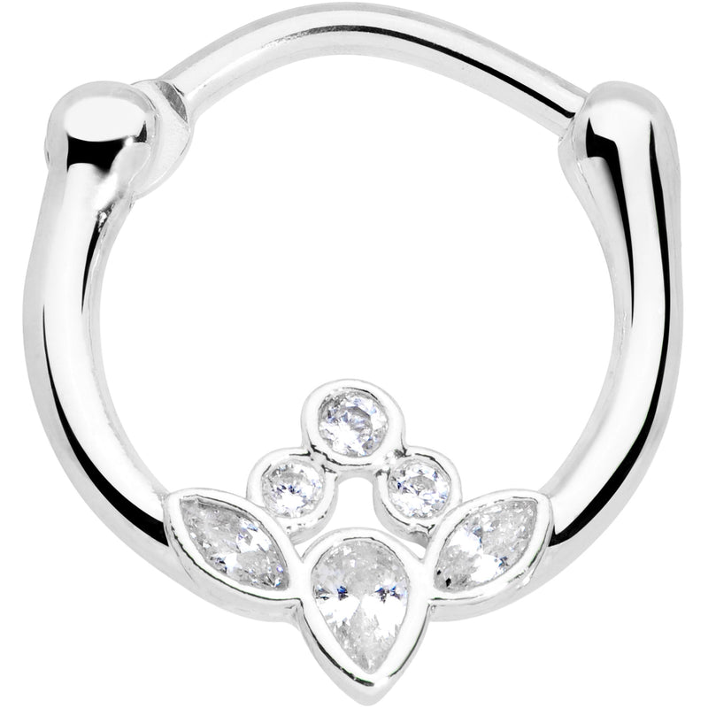 16G 3/8 Clear Gem Classic Cluster Septum Clicker