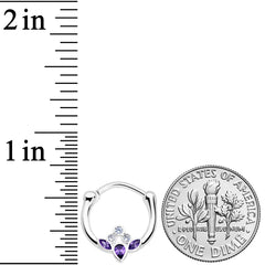 16G 3/8 Clear Purple Gem Classic Cluster Septum Clicker