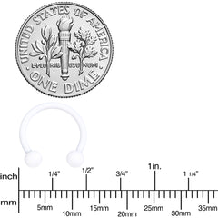 16G 3/8 White Matte Horseshoe Circular Barbell