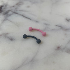 16G 5/16 Grey Acrylic Matte Curved Eyebrow Ring