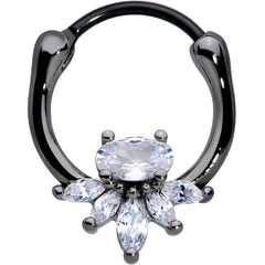 18G 3/8 Clear Gem Black Anodized Spray Cartilage Clicker