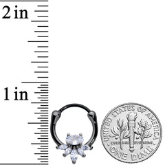 18G 3/8 Clear Gem Black Anodized Spray Cartilage Clicker