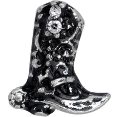 16G 1/4 Clear Gem Cowboy Boot Cartilage Tragus Earring