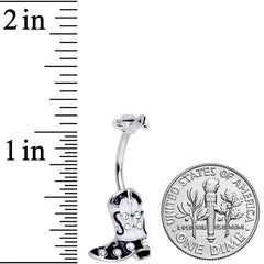 Clear Gem Western Boot Hat Belly Ring