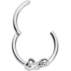 16G 3/8 Infinity Heart Valentines Day Hinged Segment Ring