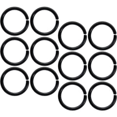 16G 5/16 Black Anodized Seamless Cartilage Ring Set of 12